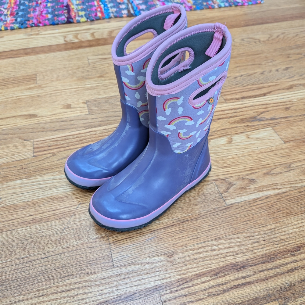 Kids Pink and Purple Rain Boots